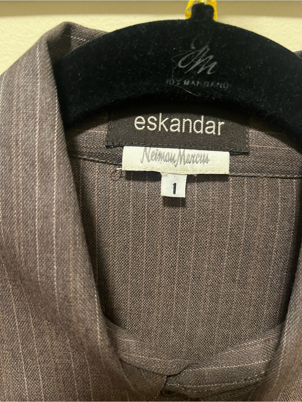 eskandar Brown Pinstripe Tailored Women's Blazer